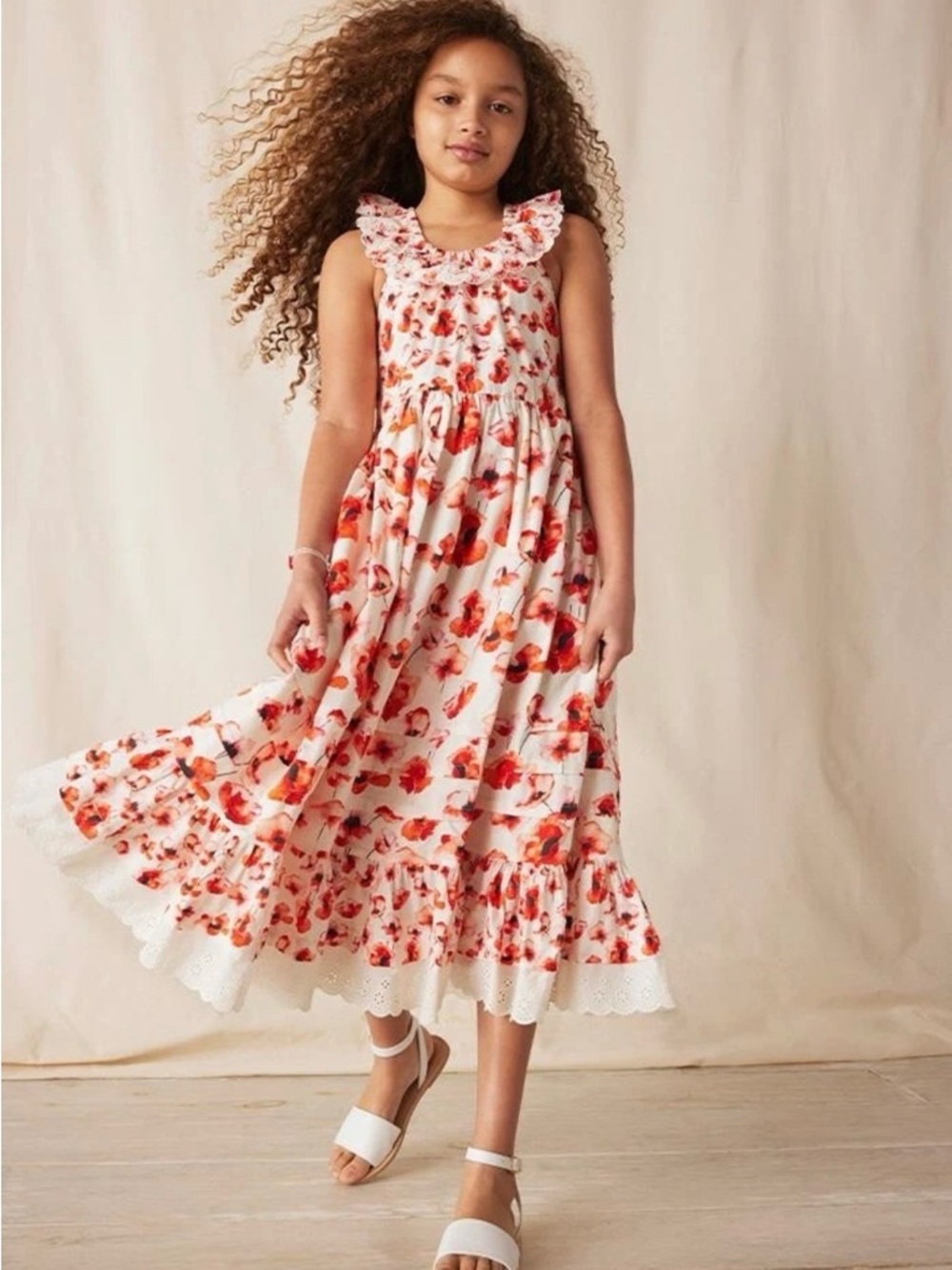 Girls Matilda Jane "Playful Poppies" maxi dress